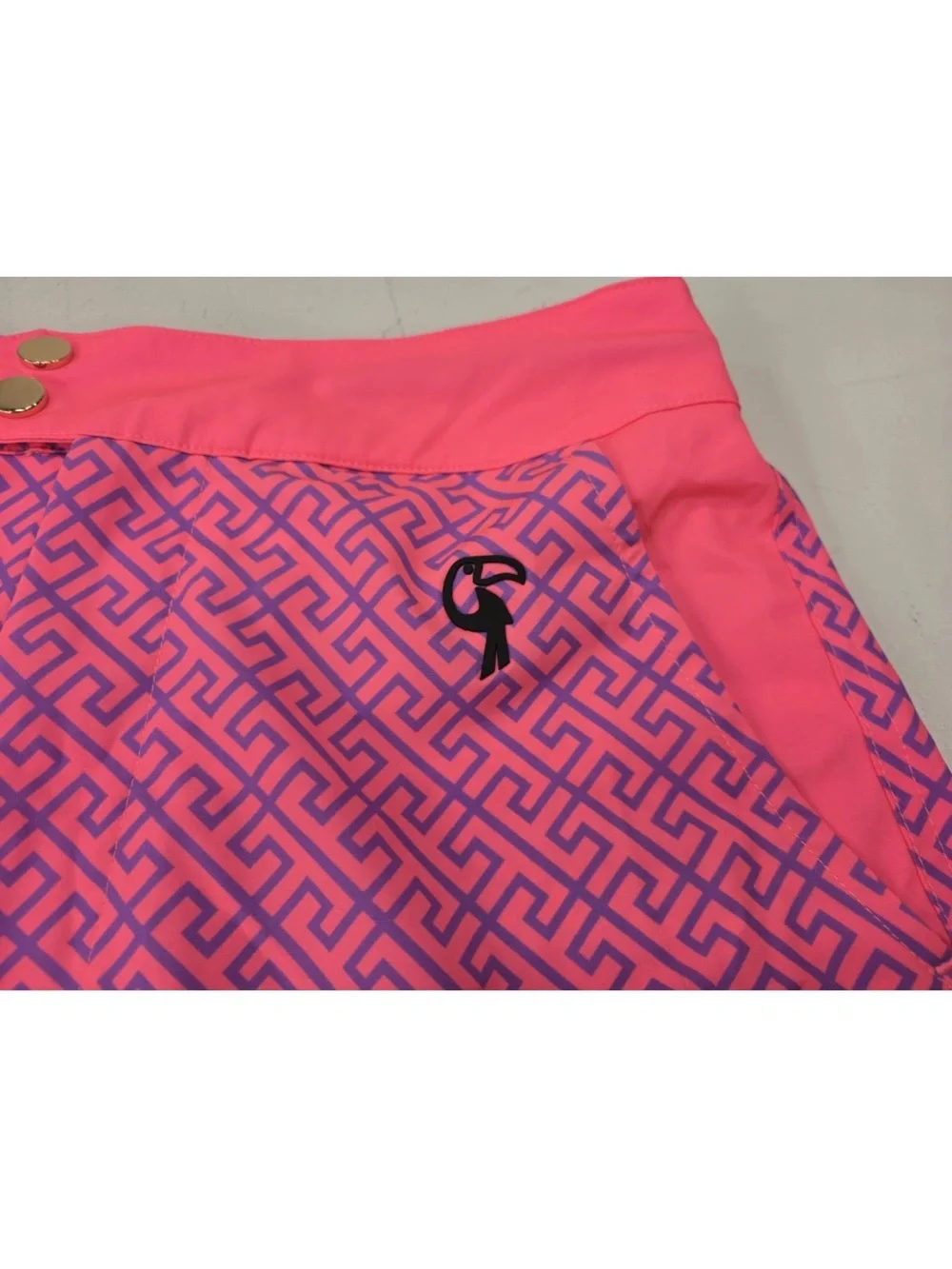 Tucann Coral Pink Swim Trunks Liner Geometric Pockets 3” Size Small Mens
